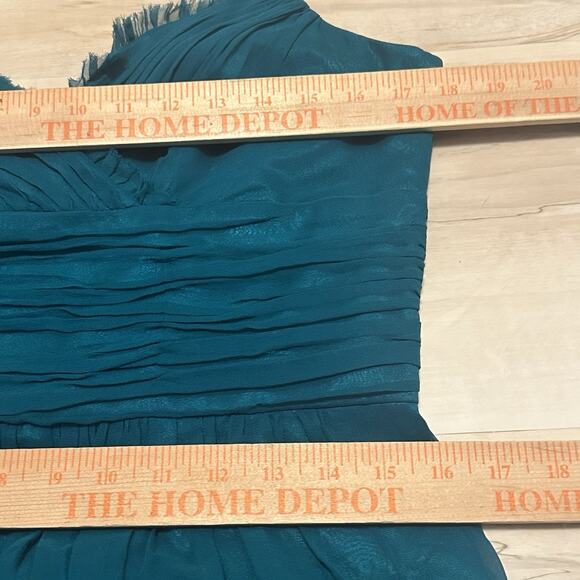 Laundry by Design Shelli Segal Petite Women 12 Dress Silk Spaghetti A-line Green - Picture 5 of 6